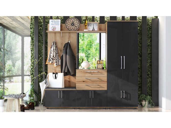 Портманто Step (coast evoke oak/mdf anthracite gloss)